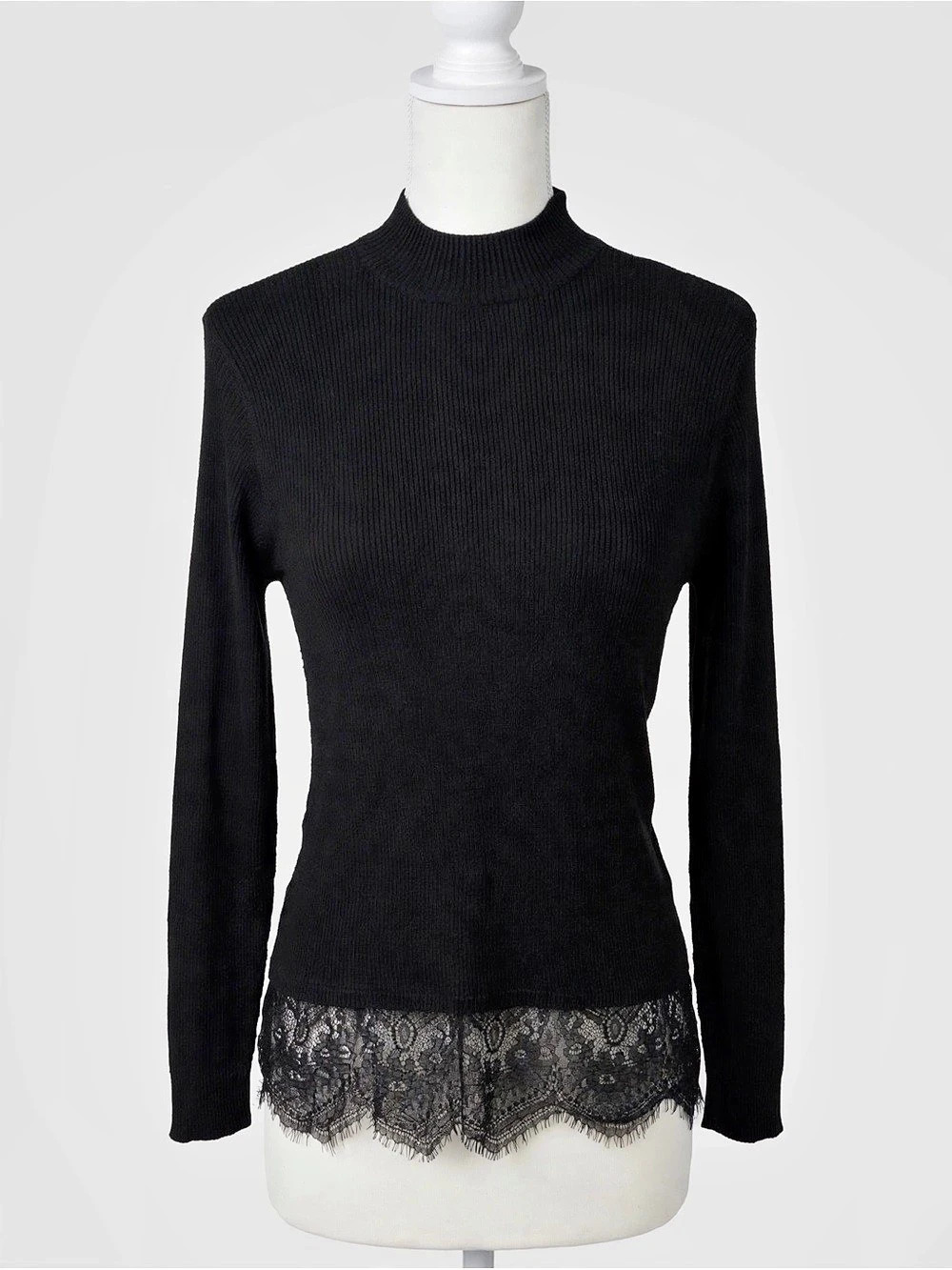 Mock Neck Sweater Black